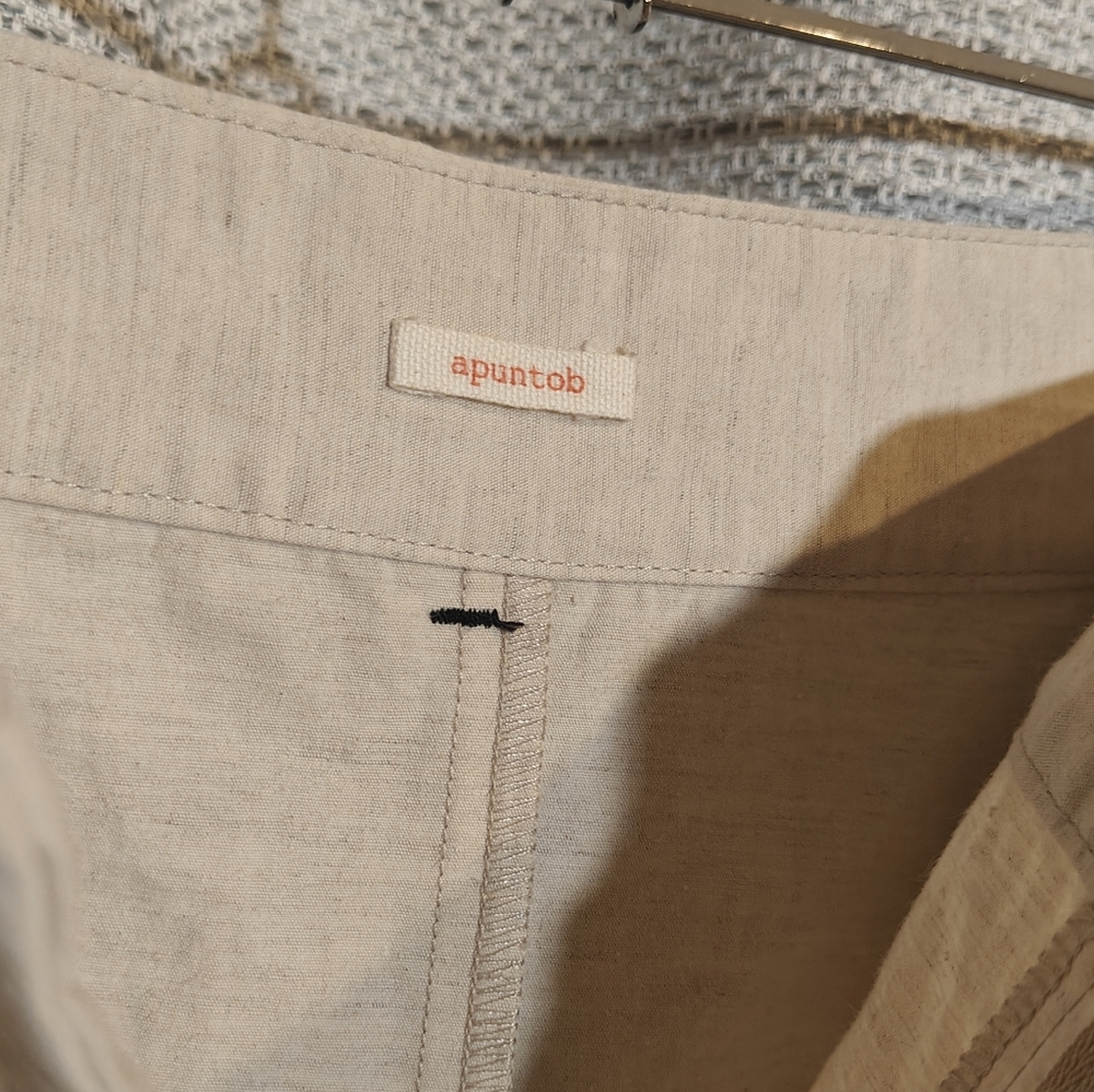Cream Cotton And Hemp Apuntob Culottes - Picture 6 of 8